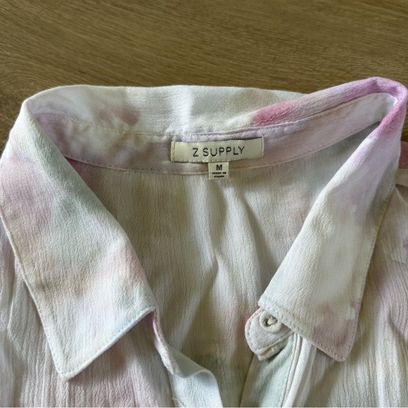 Z Supply Tie Dye Maxi Dress Button Down Front Sz M - Picture 9 of 13